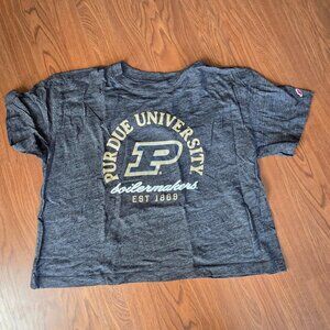 Purdue University Size XL Grey Cropped Tee